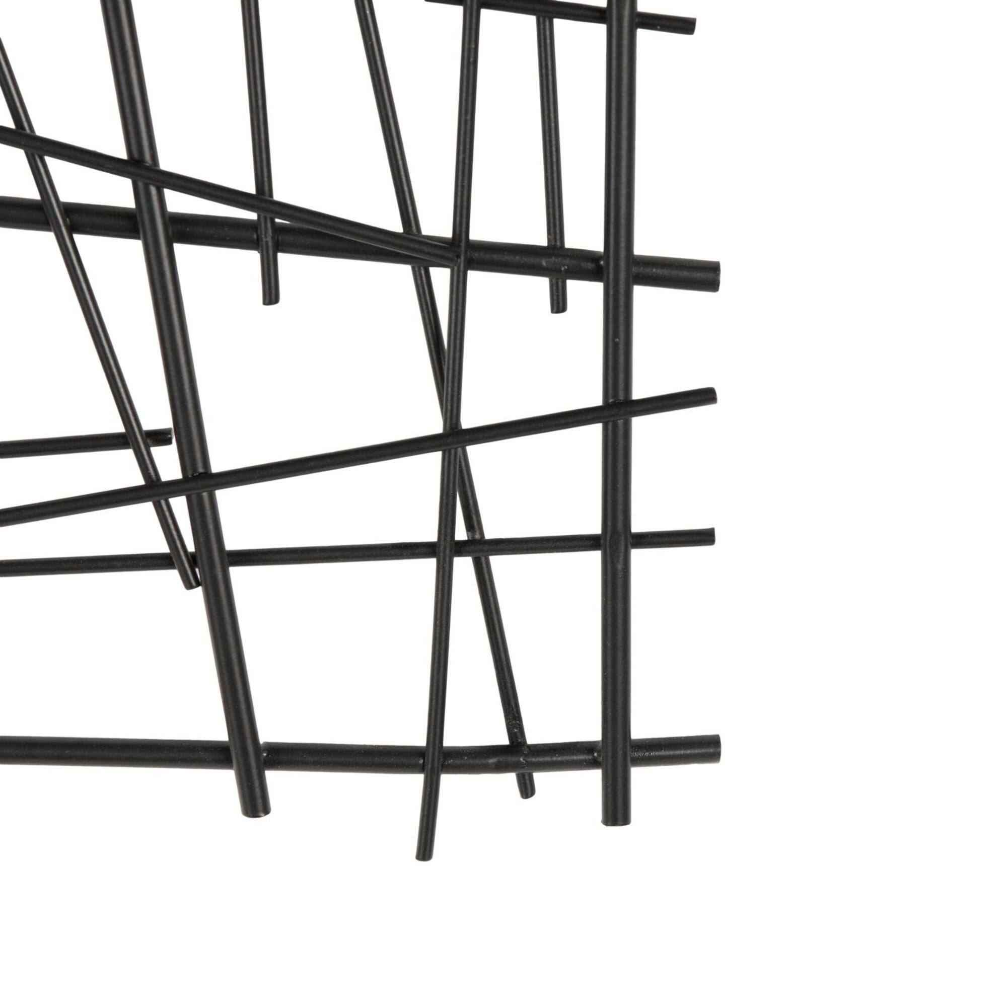 20" X 20" Black Metal Abstract Overlapping Sticks Home Wall Décor